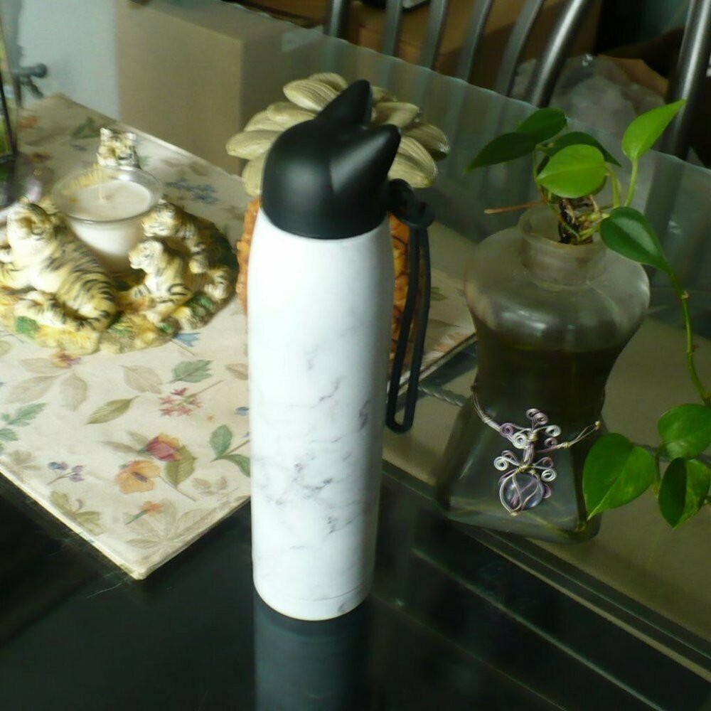 ❤️ Kitty Stainless Steel Bottle Gray & Black 12 ounces Flask New With Tags